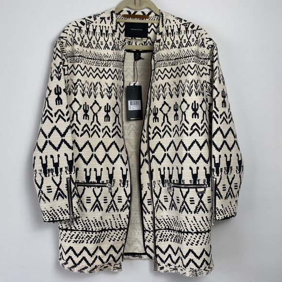 NEW Maison Scotch Scotch & Soda Jolie Vanabonde Aztec Southwest Print Car Coat - Picture 4 of 14